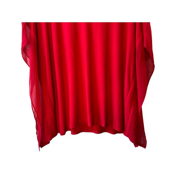 Easywear by Chico's Red Layered V-Neckline Boxy Blouse Top Women's Large 12 - Picture 3 of 7